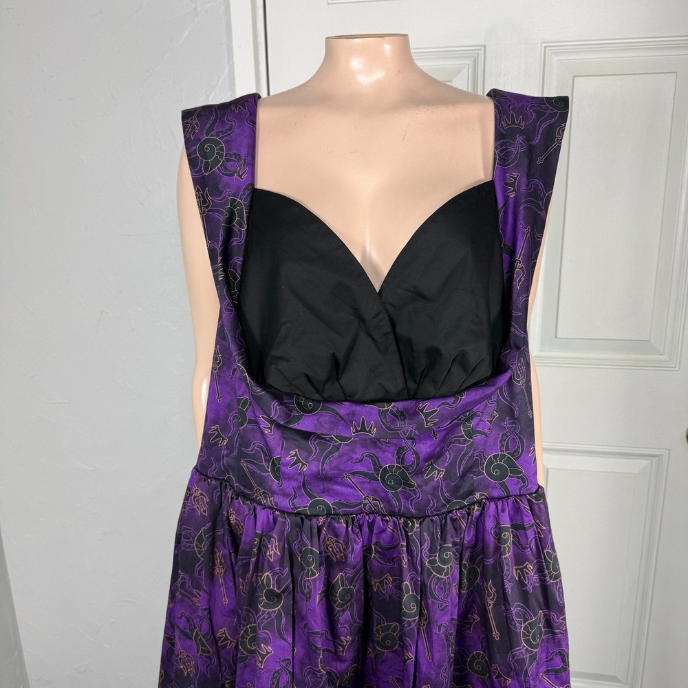 Disney Store 2024 The Little Mermaid Ursula Women's Dress 1X Plus Size Cotton R6 - Picture 2 of 8